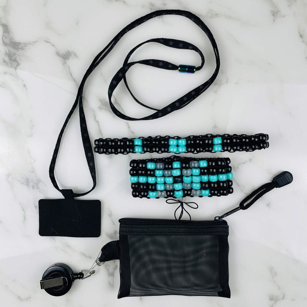 (Arizona Nights) glow Kandi Rave choker cuff wallet phone lanyard – Customizable